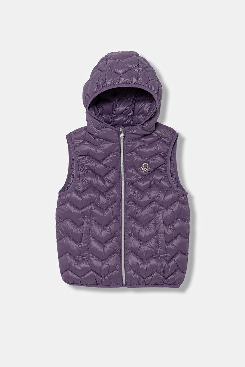 Detská vesta United Colors of Benetton fialová farba, 21INCJ00Q
