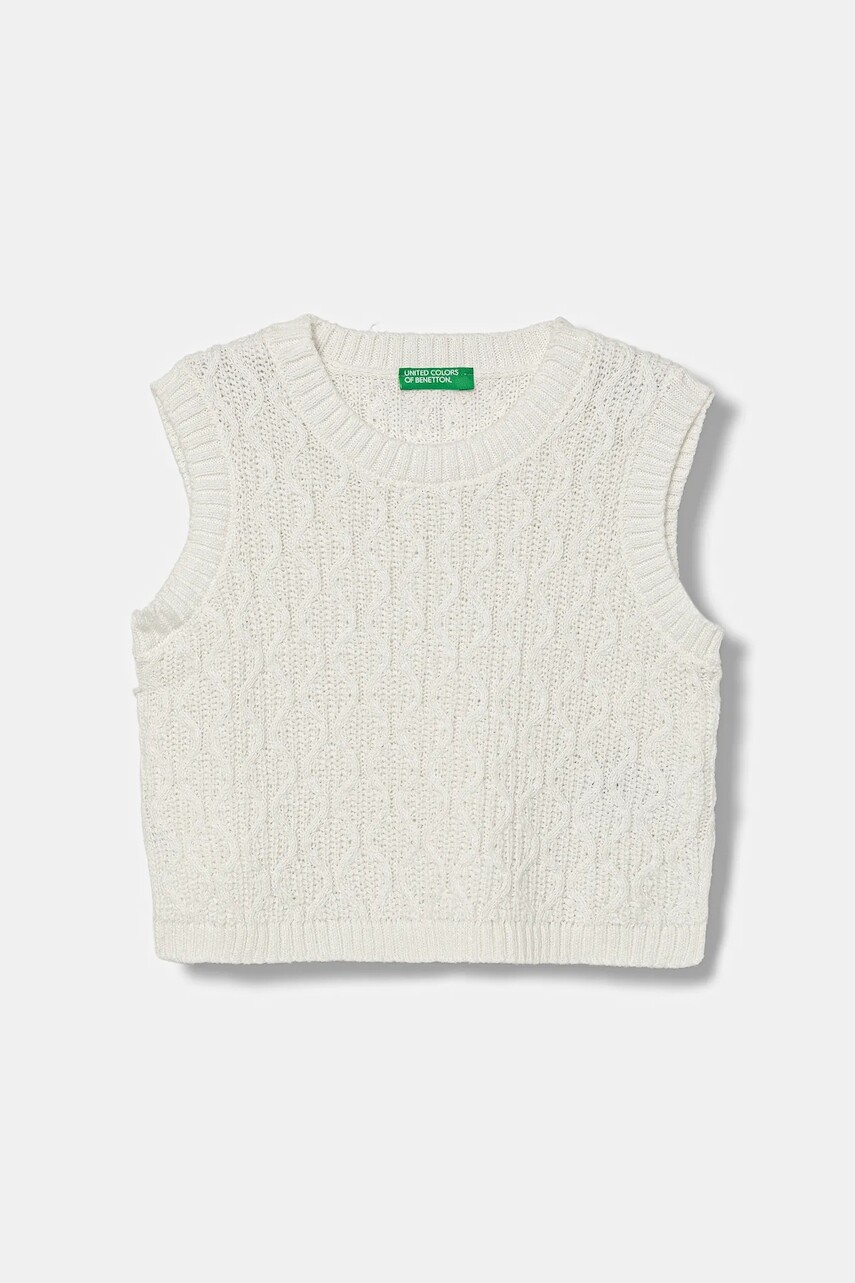 Detská vesta United Colors of Benetton biela farba, 1D32G1011