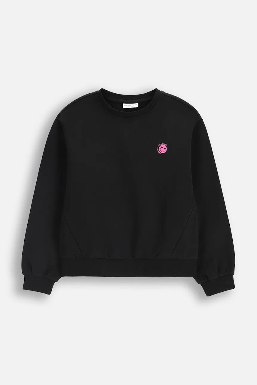 Detská mikina Coccodrillo čierna farba, jednofarebná, EVERYDAY GIRL A