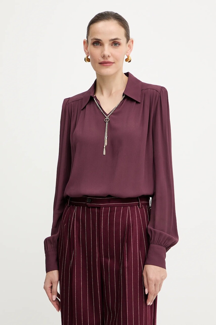 Blúzka Twinset bordová farba, jednofarebná, 252TP2291