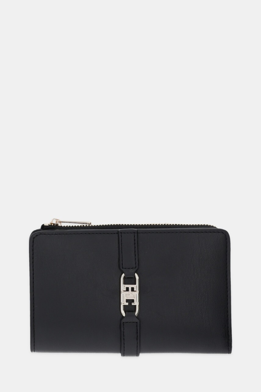 Peňaženka Tommy Hilfiger dámska, čierna farba, AW0AW17752