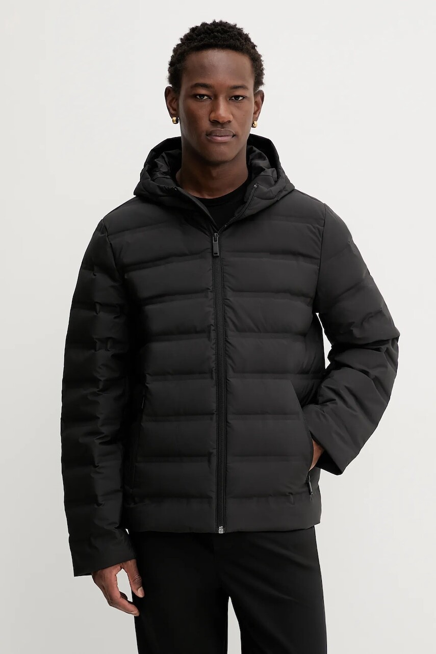 Páperová bunda Calvin Klein čierna farba, prechodná, LV04LD521G