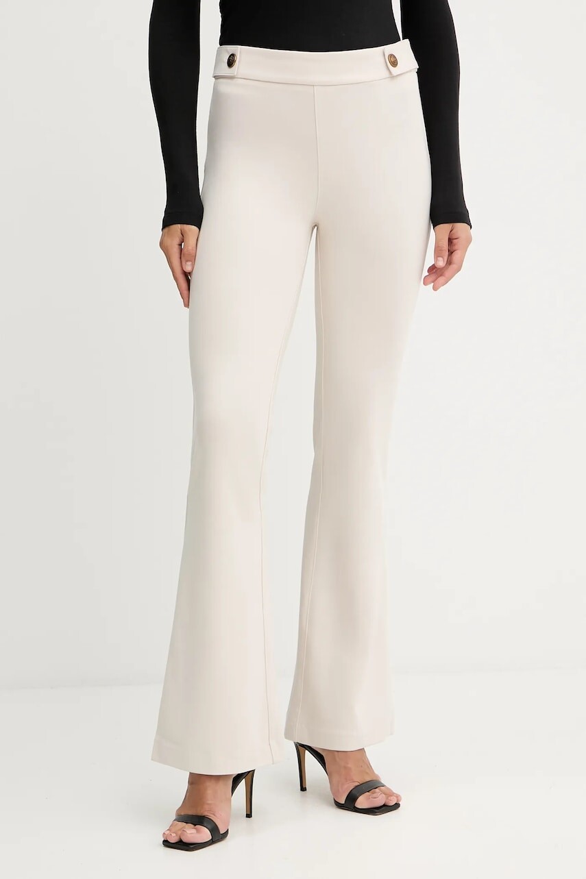Nohavice Guess MAELICE béžová farba, zvony, vysoký pás, W5YB0I KCMU2