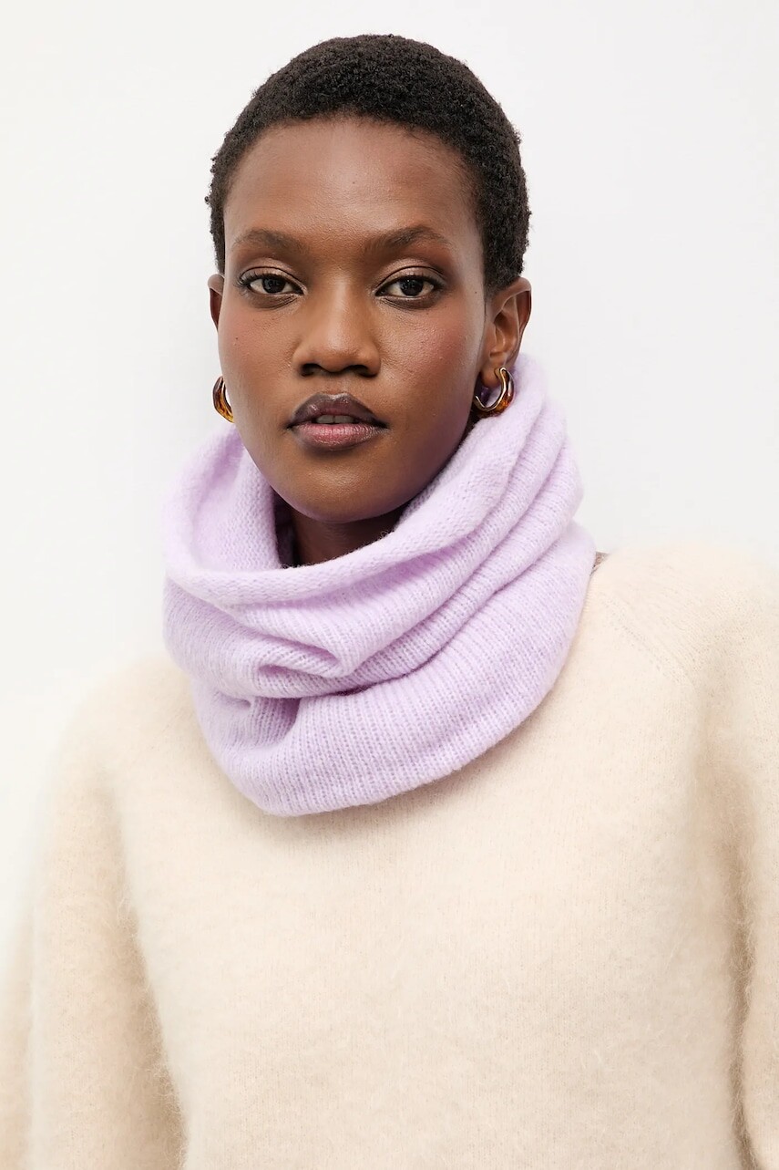Vlnený šál Answear.LAB fialová farba, jednofarebná