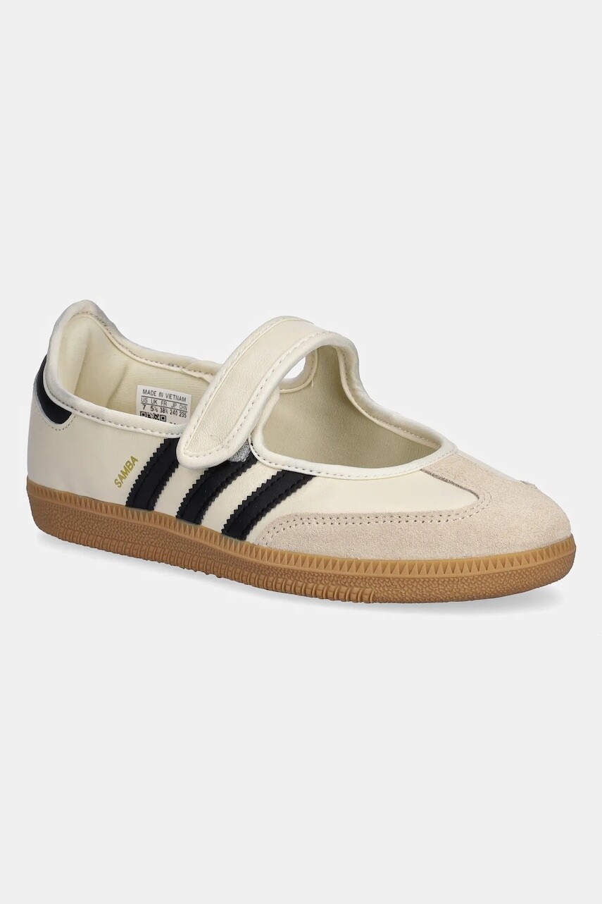 Kožené balerínky adidas Originals Samba Jane W béžová farba, JR7338