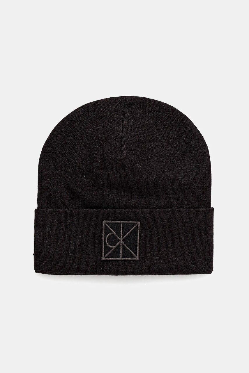 Čiapka Calvin Klein čierna farba, LV04D8052G