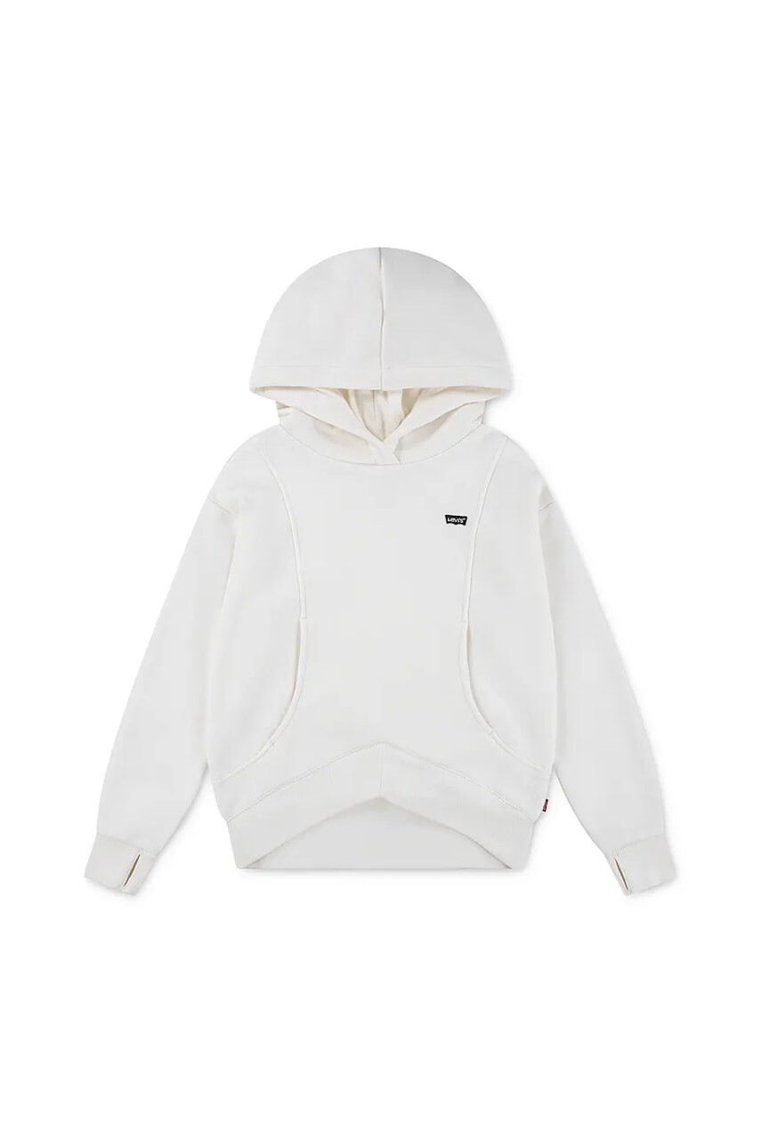 Detská mikina Levi's BATWING PATCH HOODIE béžová farba, s kapucňou, jednofarebná, 4EN447