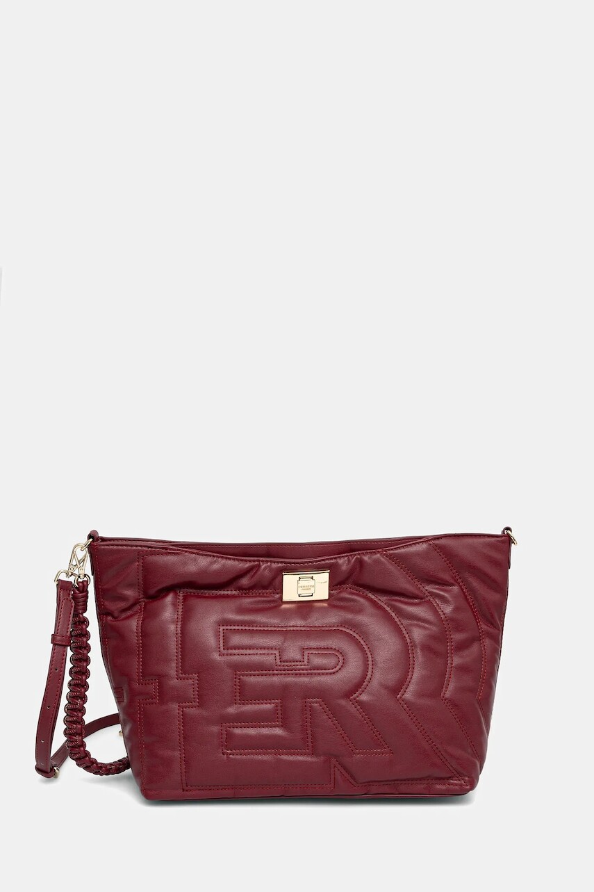 Kabelka ERMANNO Firenze bordová farba, 12401969