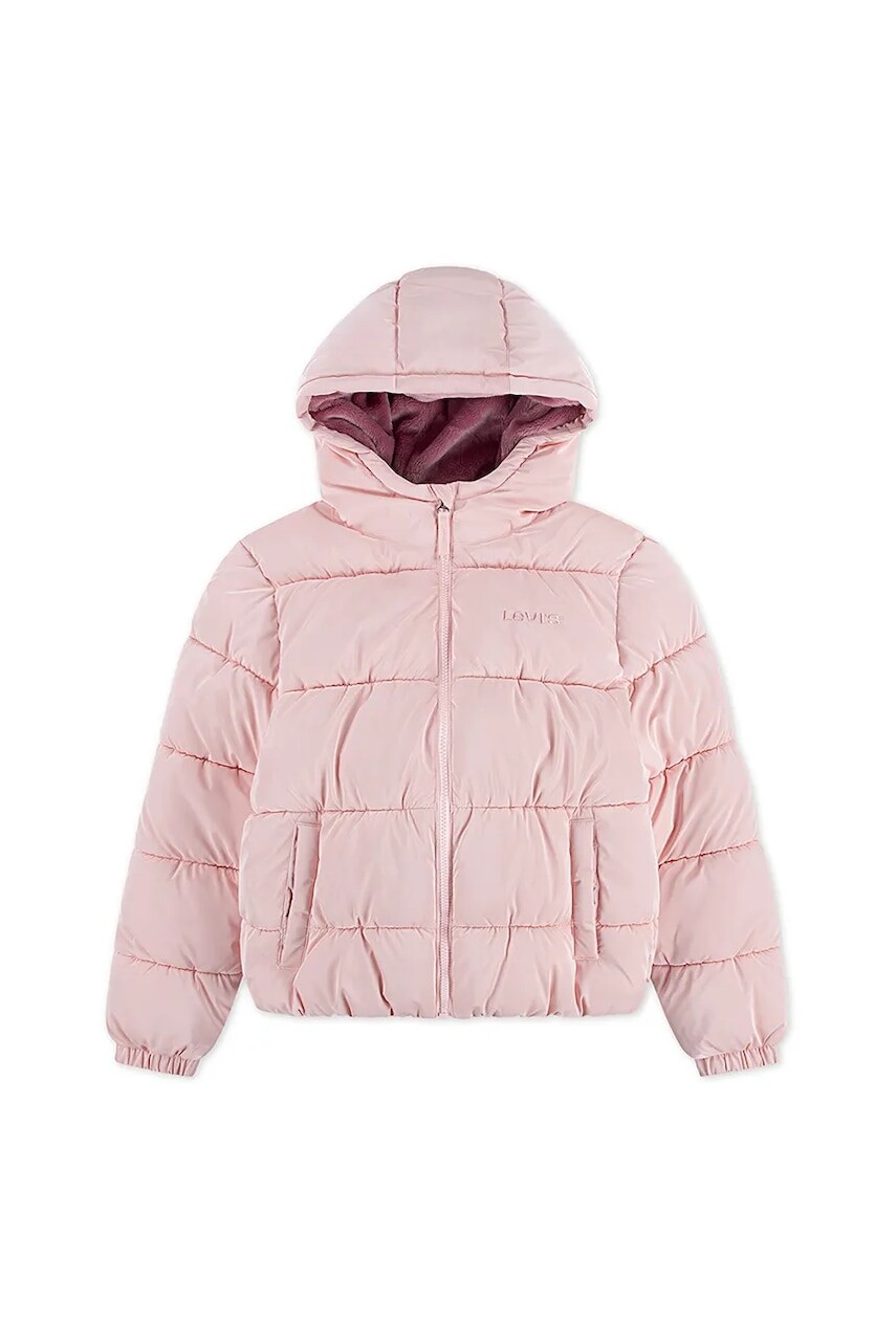 Bunda Levi's SHINY HVWT PUFFER ružová farba, 3EN640
