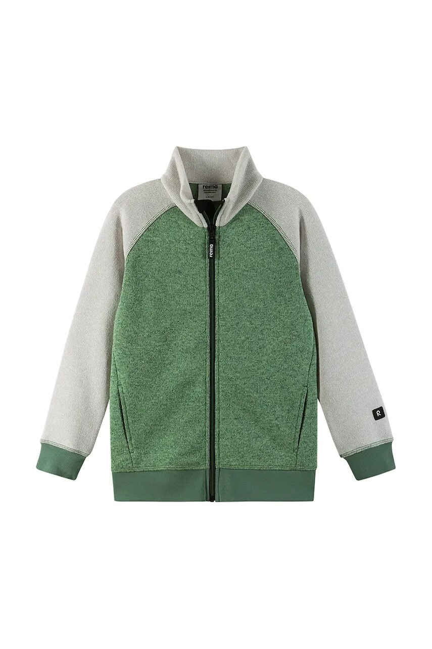 Detská fleecová mikina Reima Neulomus zelená farba, melanžová, 5200365A