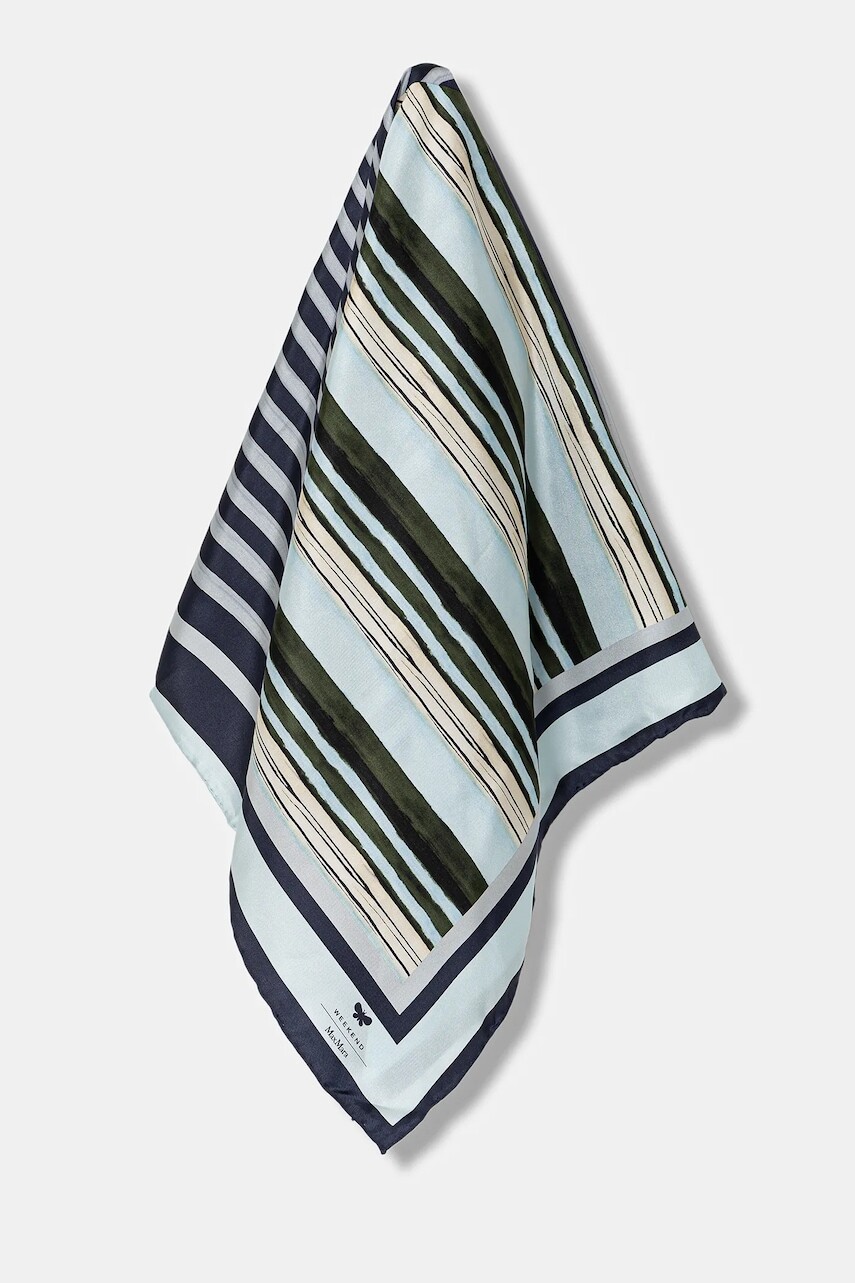 Hodvábna šatka Weekend Max Mara ONESTO tmavomodrá farba, vzorovaná, 2525546125600