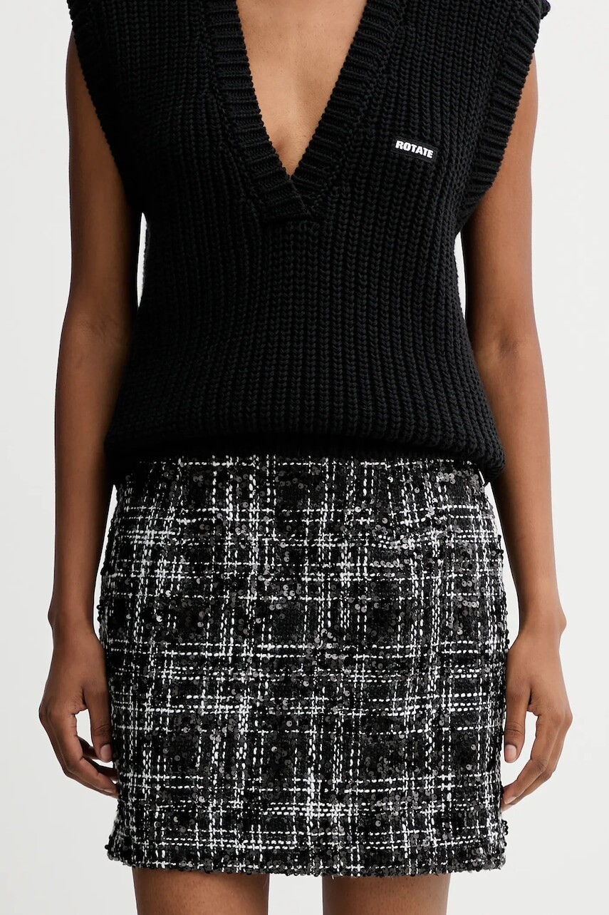 Sukňa Rotate Boucle Mini čierna farba, mini, puzdrová, 113556000