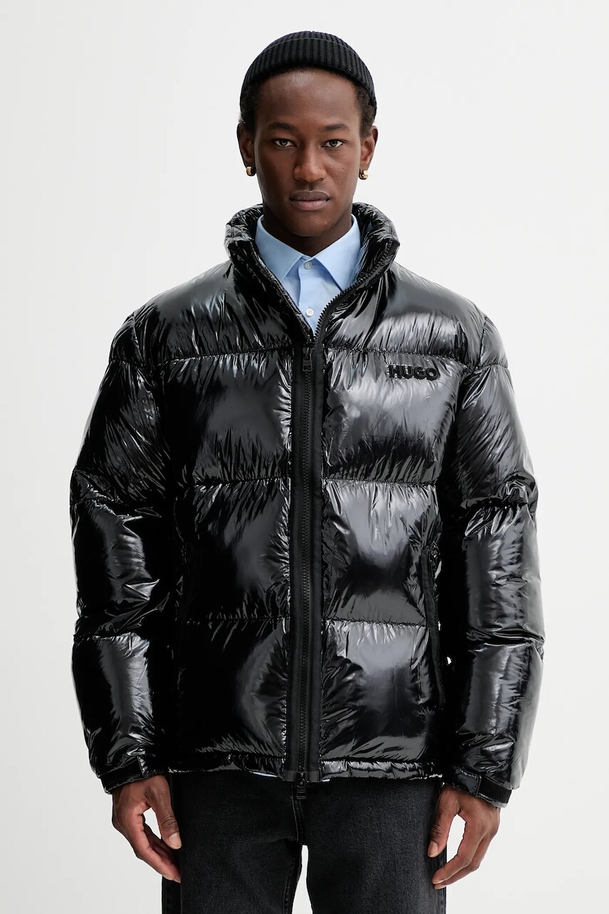 Bunda HUGO čierna farba, zimná, 50549251