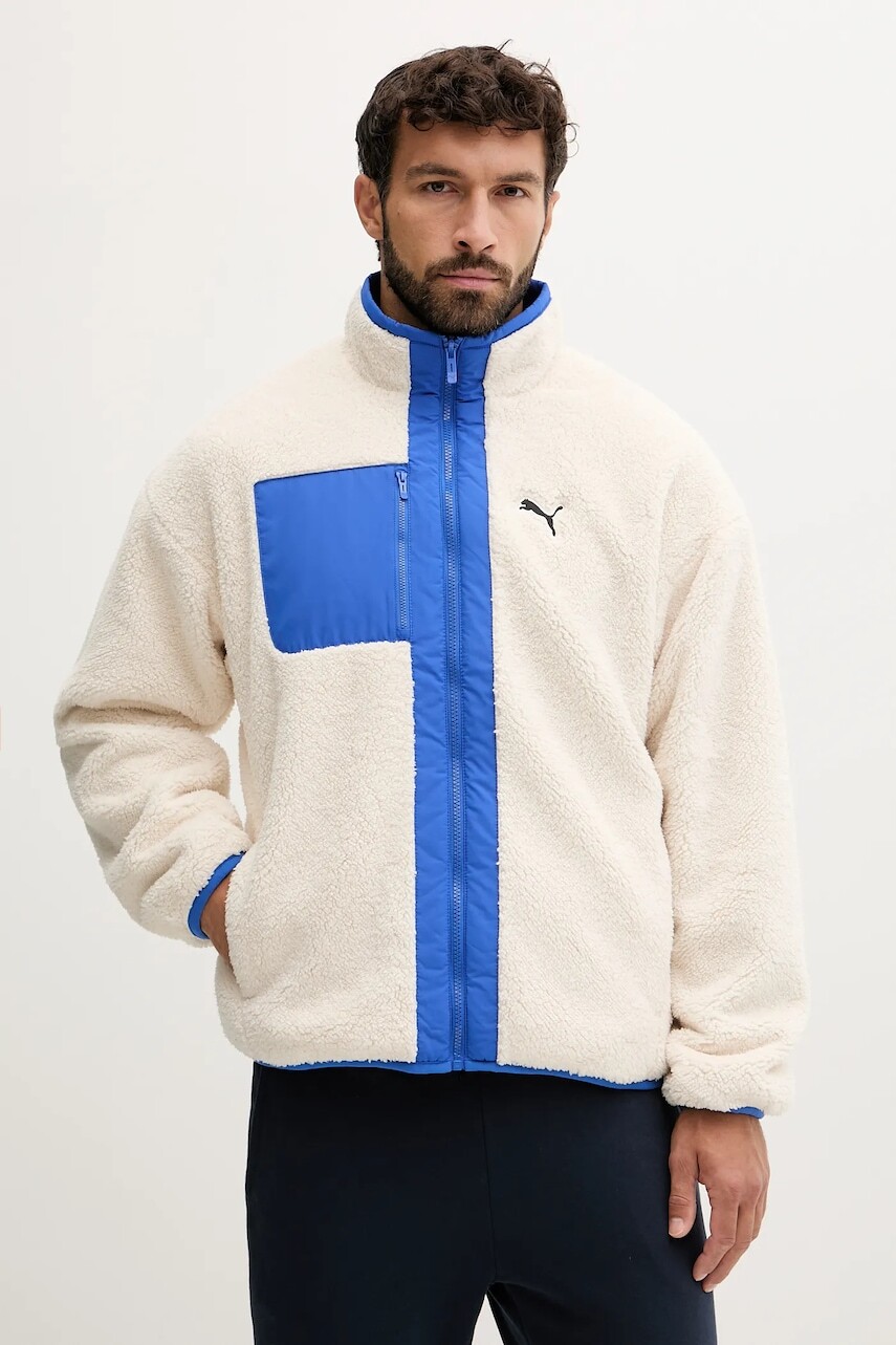 Obojstranná bunda Puma béžová farba, zimná, 688371