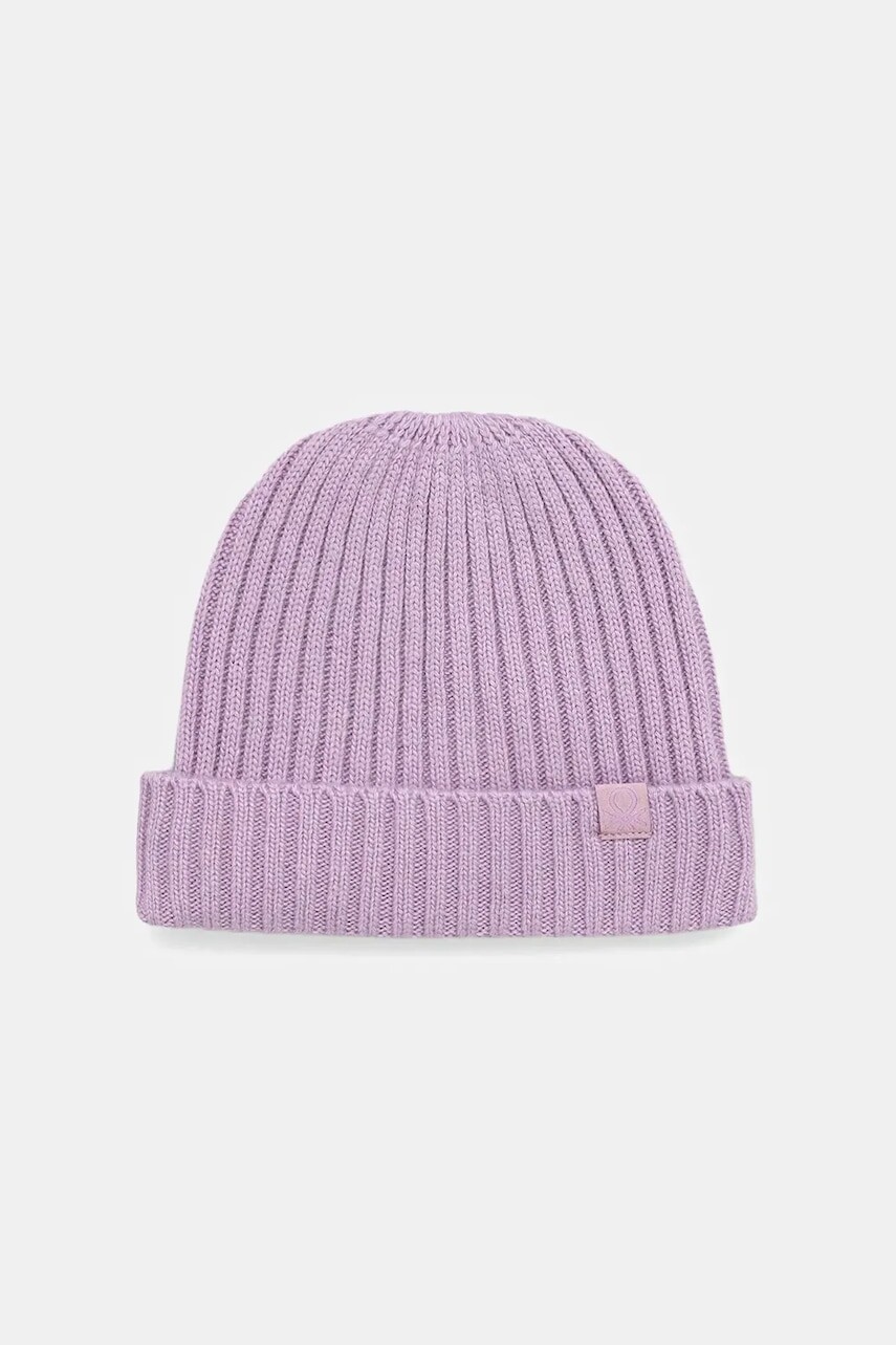 Detská vlnená čiapka United Colors of Benetton fialová farba, 126WGA006
