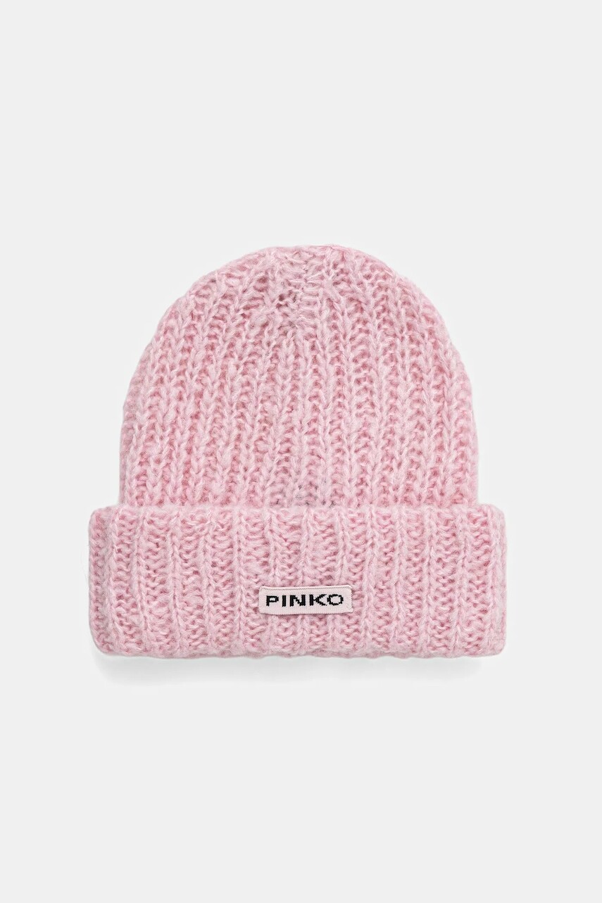 Vlnená čiapka Pinko ružová farba, 105989 A2Z2