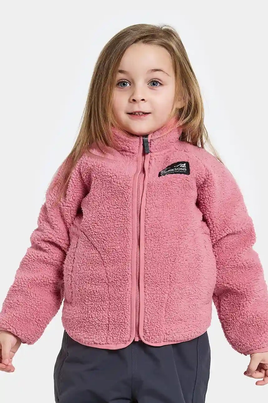 Fleecová mikina Didriksons GIBBS KIDS FULLZIP 2 ružová farba, jednofarebná, 505577