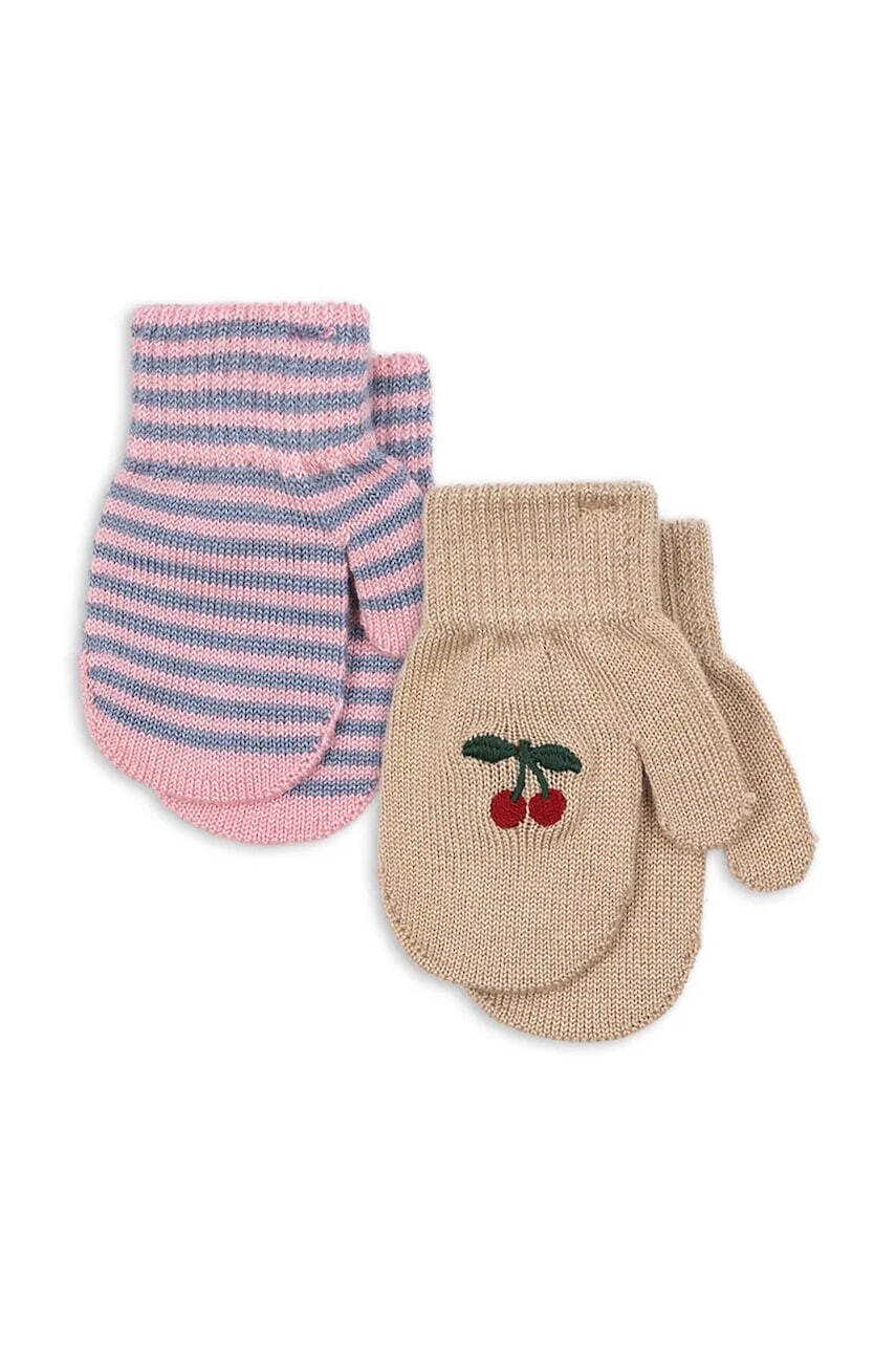 Rukavice Konges Sløjd 2 PACK FILLA MITTENS béžová farba, KS103431