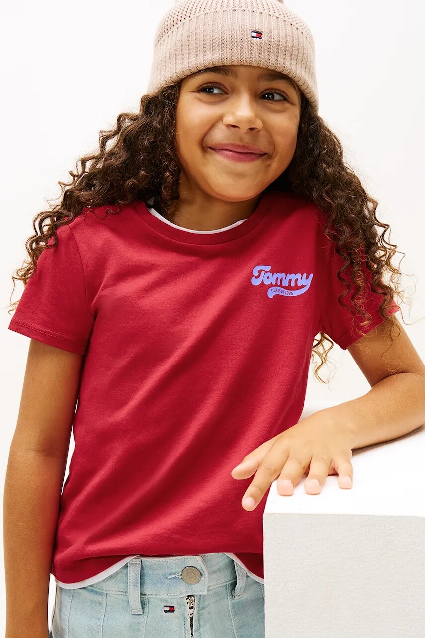 Tričko Tommy Hilfiger ružová farba, KG0KG08805