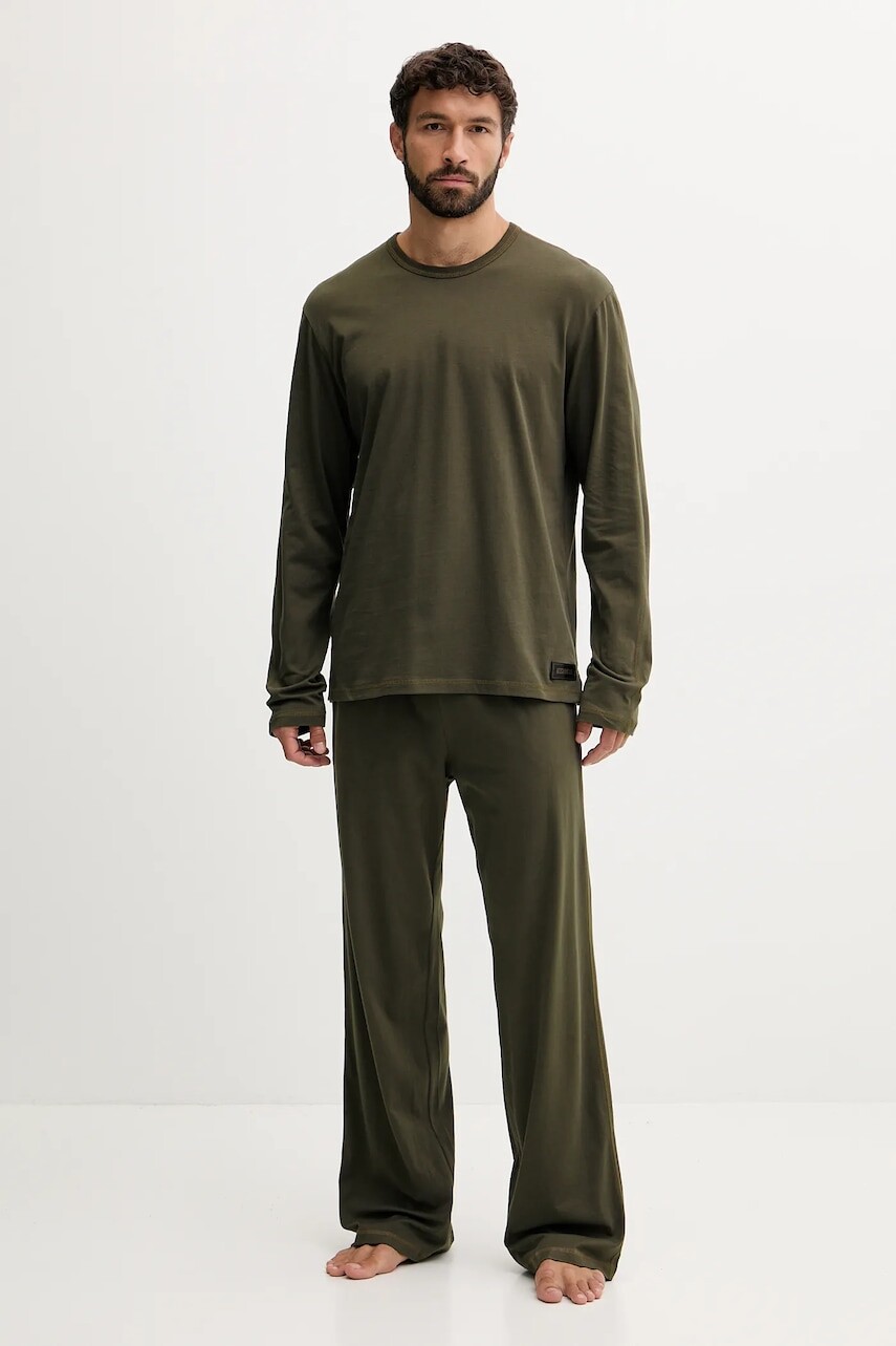 Bavlnené pyžamo Diesel SET-ADRIAN-UTLT šedá farba, jednofarebné, A19505.0PJBB