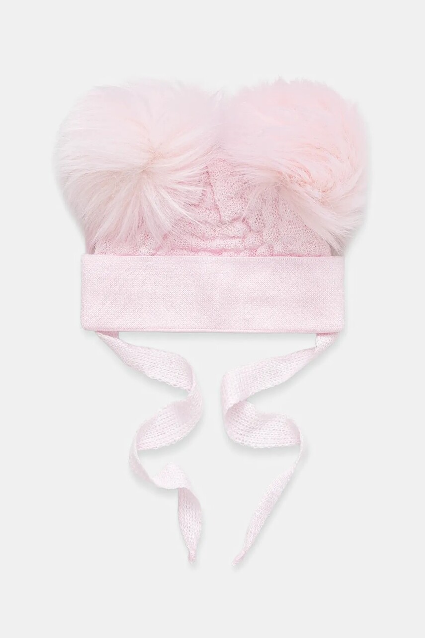 Detská čiapka Jamiks JOLENE IIA ružová farba biela, JZI020