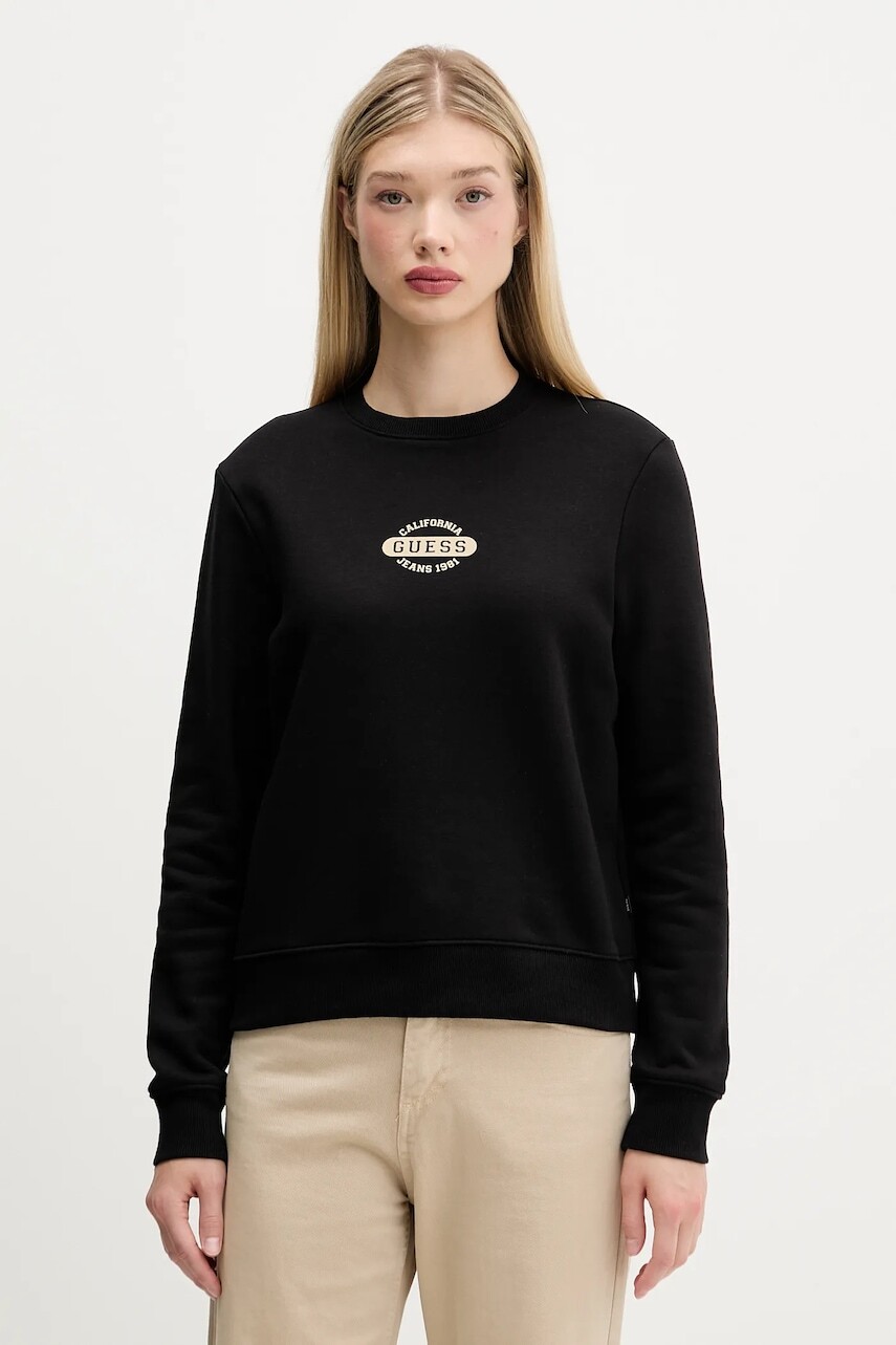 Mikina Guess Jeans čierna farba, vzorovaná, W5BQ07 KC811