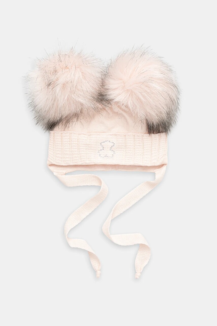 Detská čiapka Jamiks HANNAH IIA ružová farba biela, JZI174