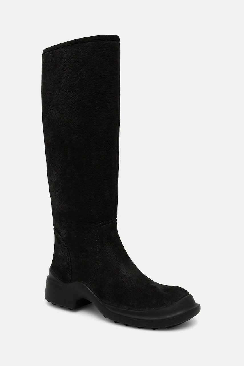 Nubukové čižmy Jeffrey Campbell FORTE čierna farba, na plochom podpätku, JCD-347-4-03