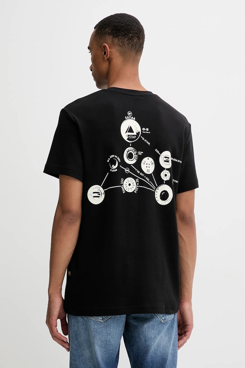 Bavlnené tričko G-Star 0 pánske, čierna farba, vzorované, D27721.D976