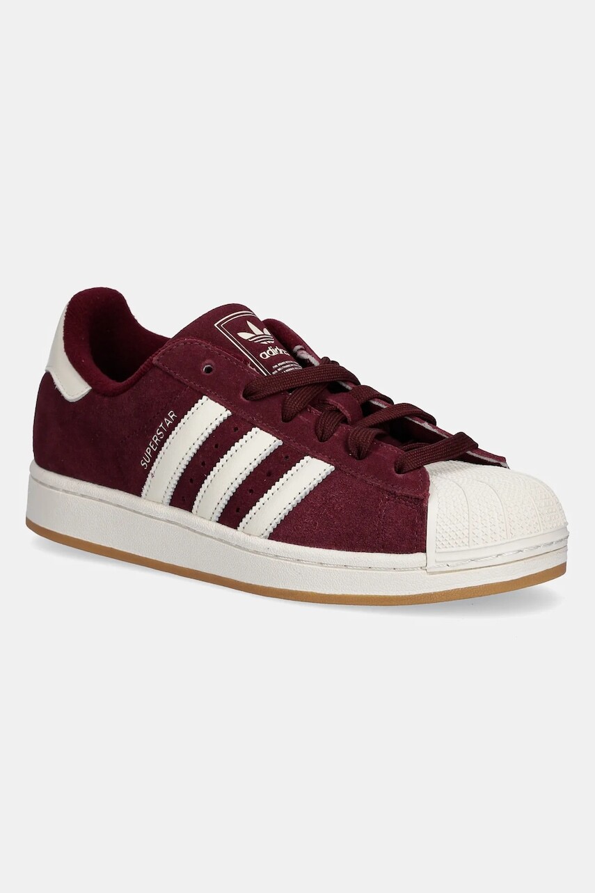Semišové tenisky adidas Originals Superstar II bordová farba, HQ4913