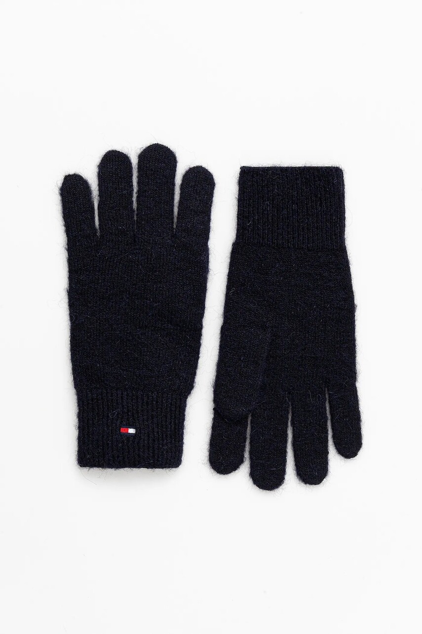 Rukavice s prímesou vlny Tommy Hilfiger tmavomodrá farba, AW0AW17797