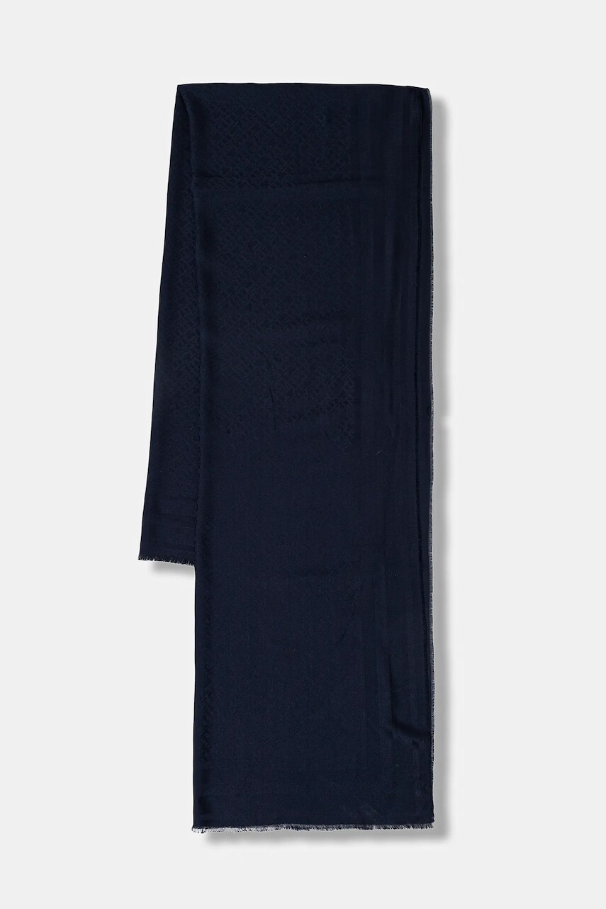 Šál Tommy Hilfiger tmavomodrá farba, vzorovaná, AW0AW17789
