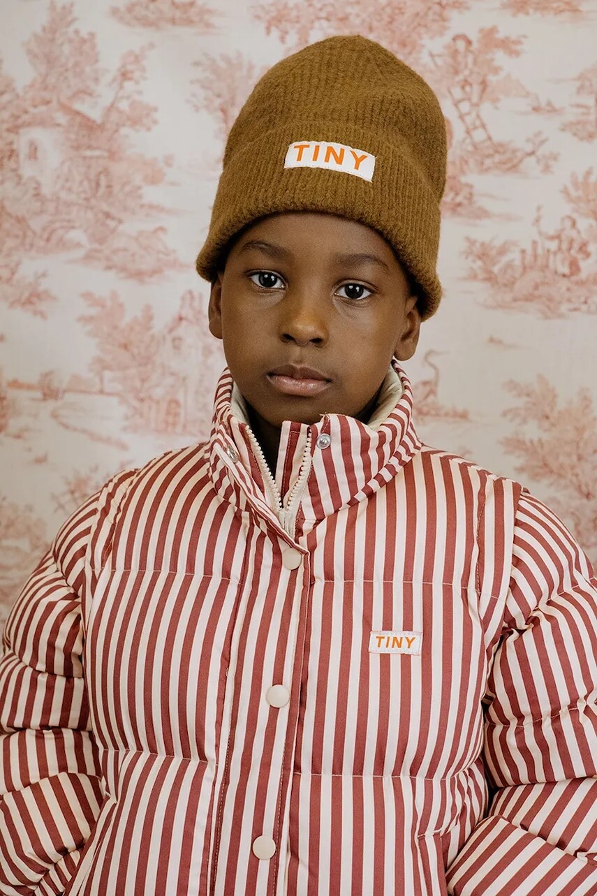 Detská čiapka Tinycottons SOLID BEANIE hnedá farba, AW25-140