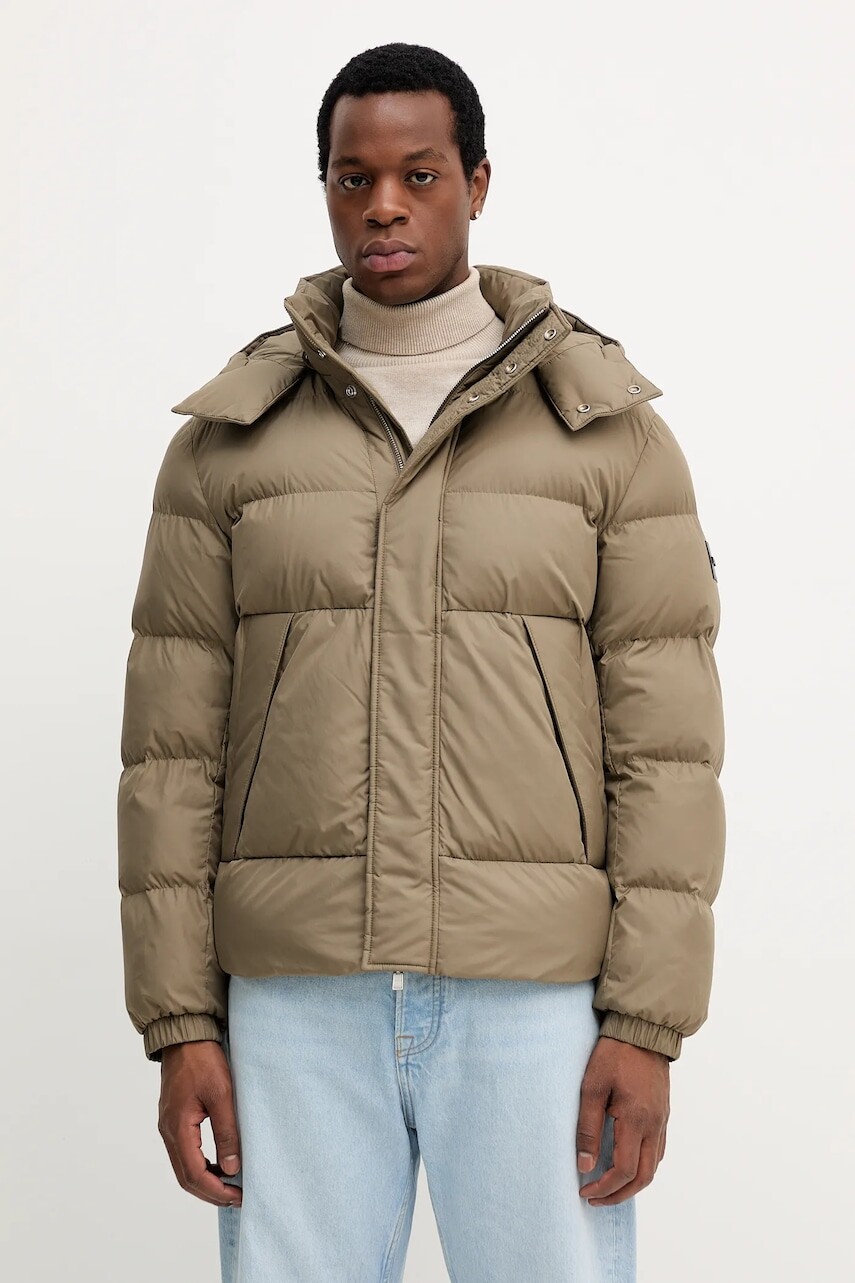 Bunda BOSS hnedá farba, zimná, oversize, 50551599