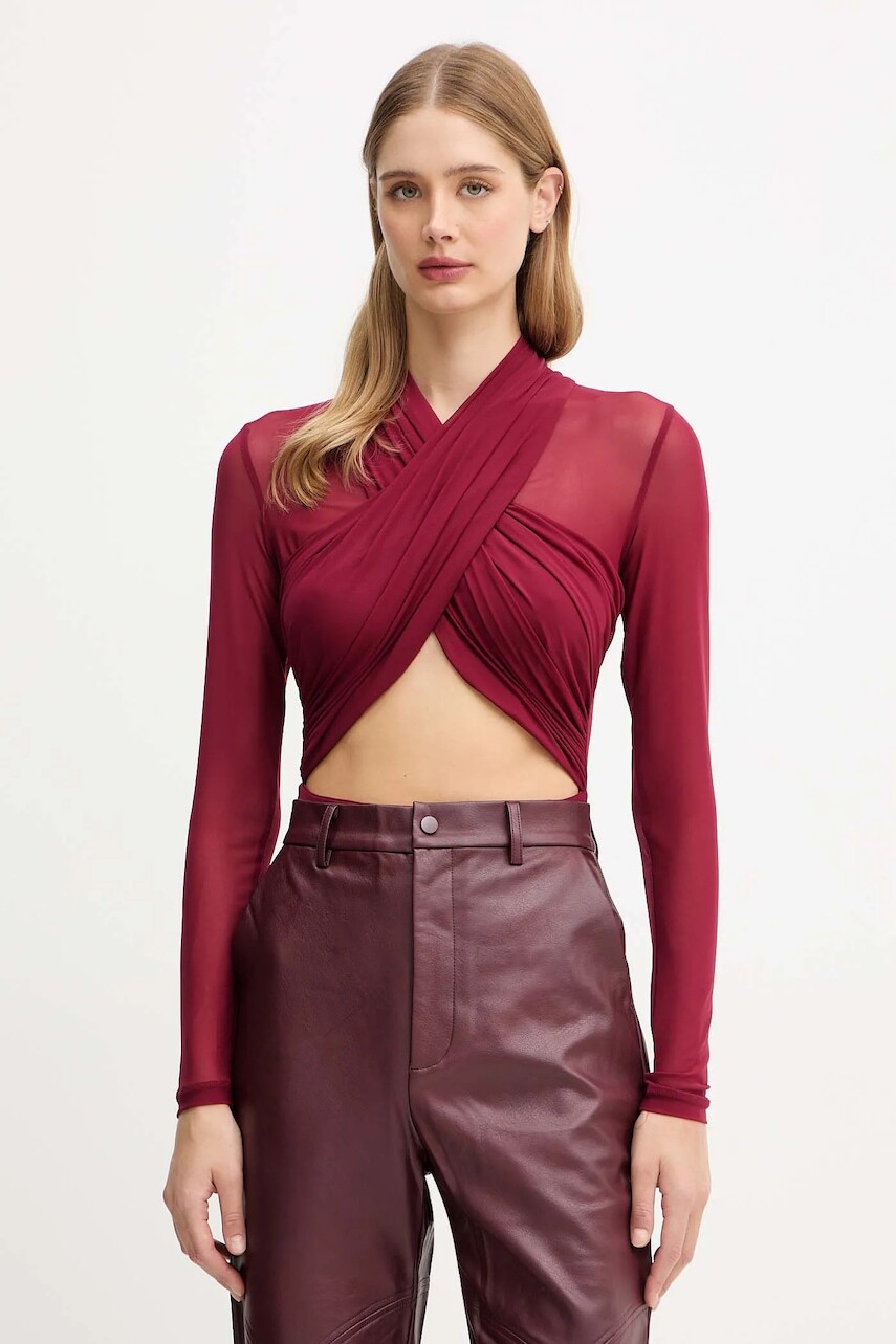 Body Bardot bordová farba, jednofarebná, 60050TB