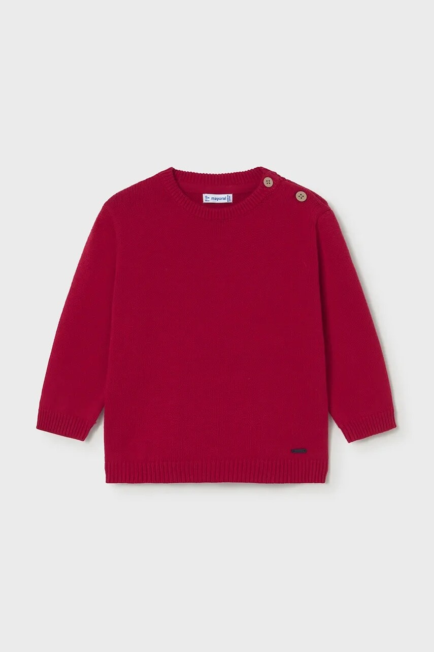Sveter pre bábätká s prímesou vlny Mayoral červená farba, 351