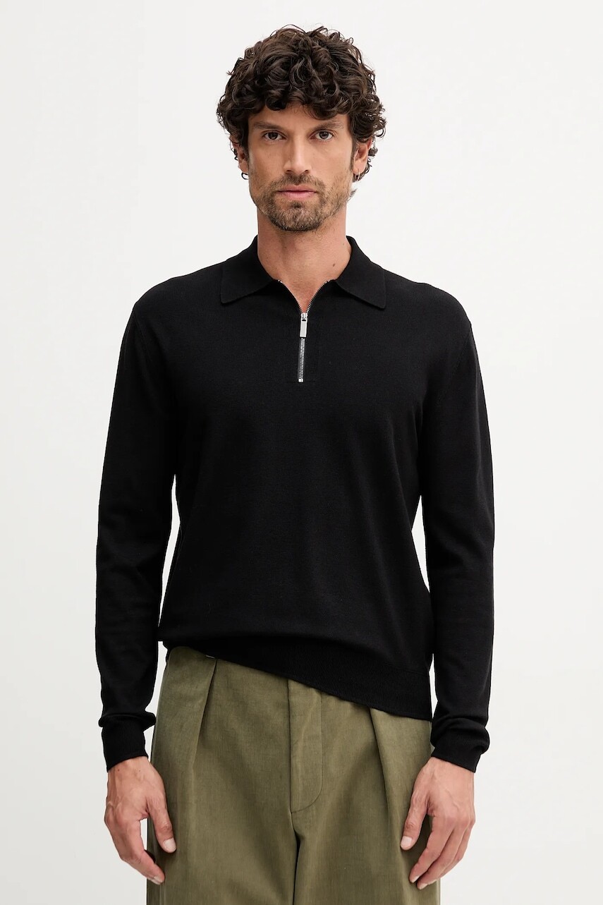 Sveter United Colors of Benetton čierna farba, ľahký, 110XU301L