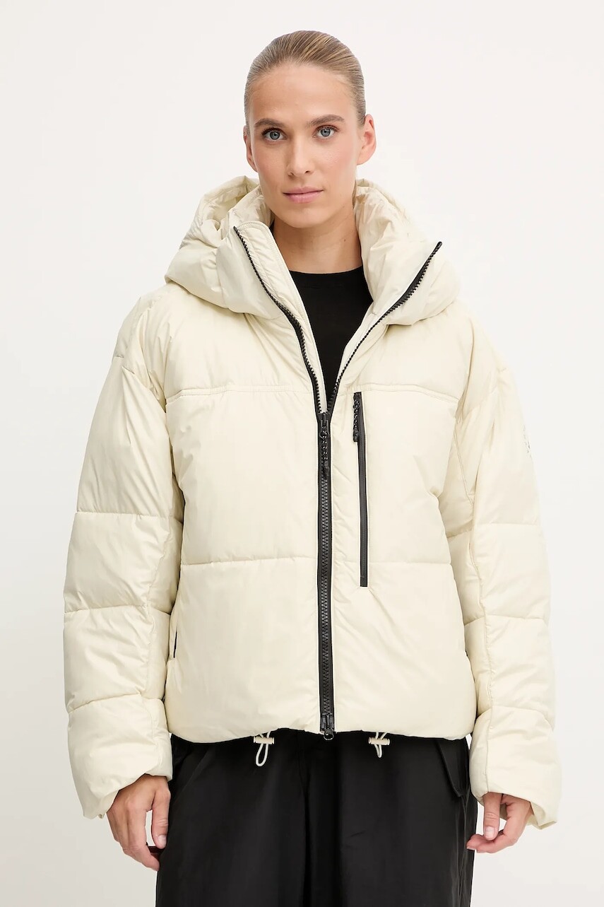 Bunda adidas by Stella McCartney béžová farba, zimná, oversize, JV8548