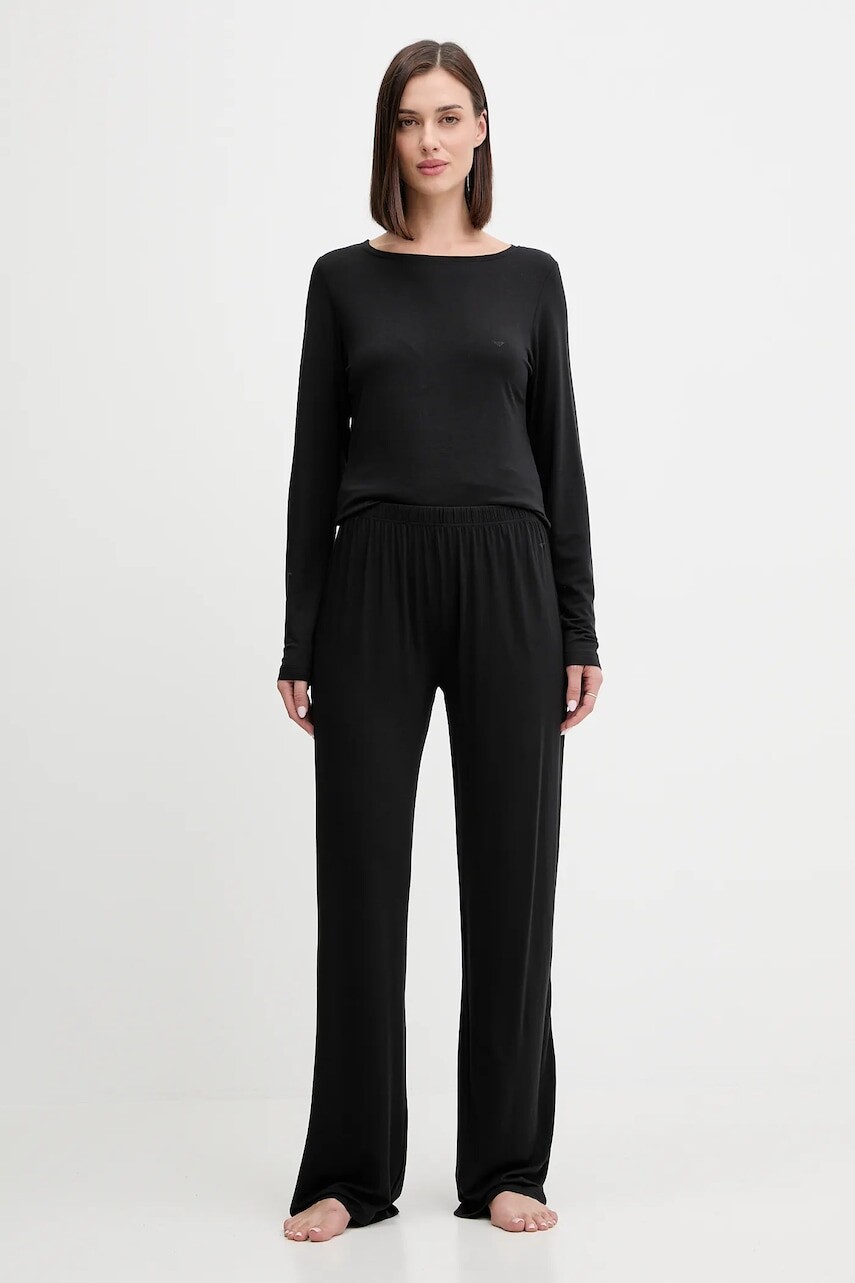 Pyžamo Emporio Armani Underwear dámske, čierna farba, EW002493 AF15361