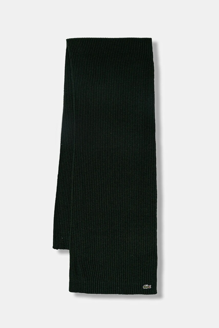 Vlnený šál Lacoste šedá farba, jednofarebný, RE0058