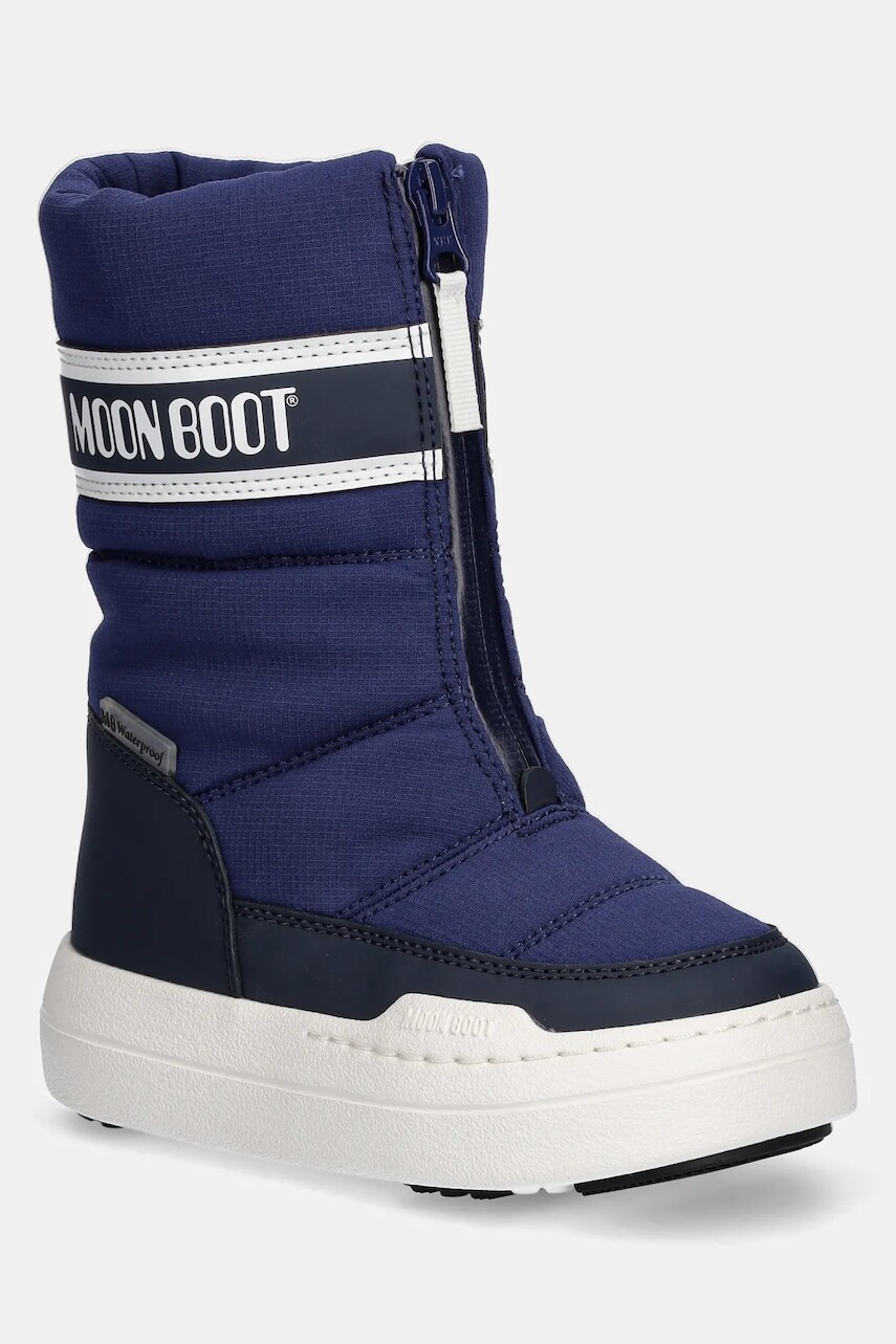 Detské snehule Moon Boot MB JR PARK ZIP HIGH WP tmavomodrá farba, 80D3440080