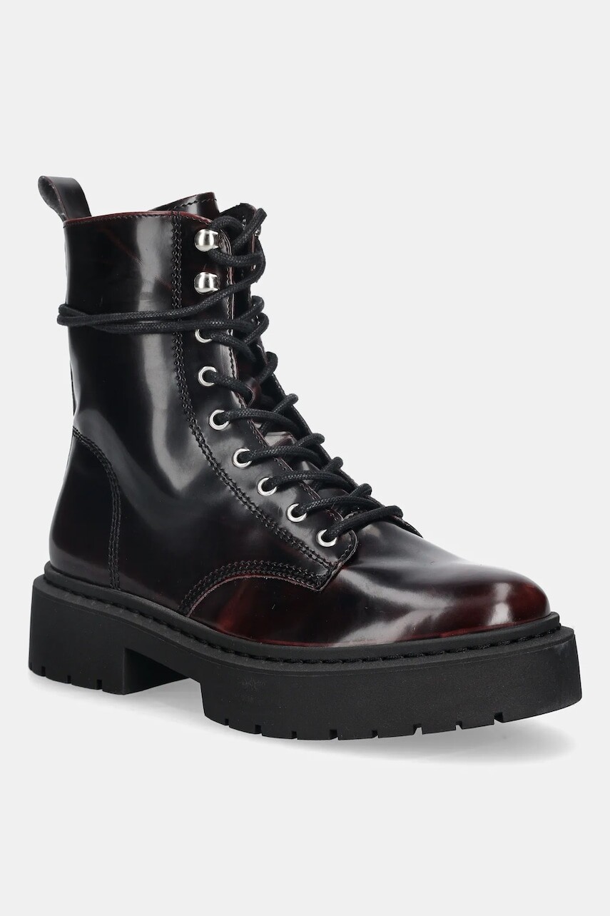 Workery Steve Madden Gusto bordová farba, na plochom podpätku, 11003330