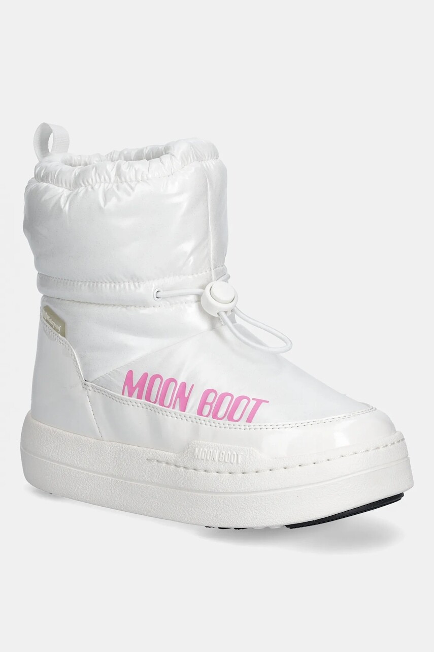 Detské zimné topánky Moon Boot MB JR PARK TUBE MID GLITTER WP biela farba, 80D3440110