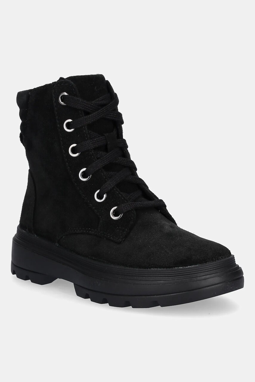 Detské semišové topánky Geox KIDDARTAH čierna farba, J56NDA.00022