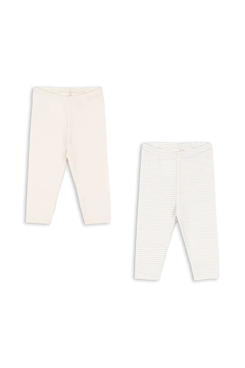 Bavlnené legíny pre bábätká Fanga Fontana FIO STRIPE 2 PACK PANTS OCS 2-pak béžová farba, jednofarebné, FA100036