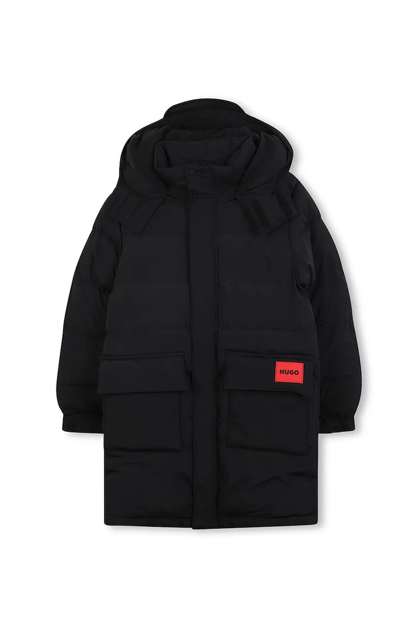 Detská bunda HUGO čierna farba, G00574