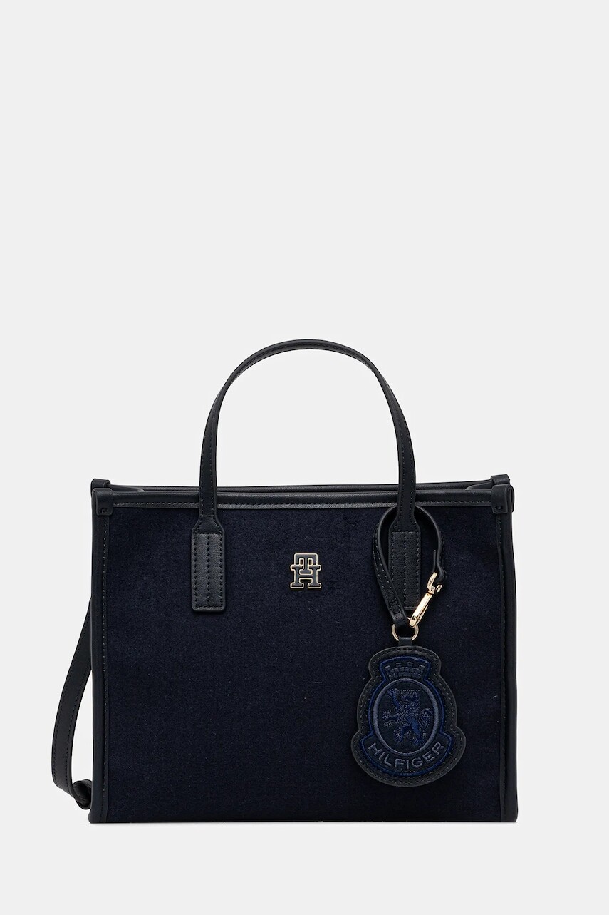 Kabelka Tommy Hilfiger tmavomodrá farba, AW0AW17852
