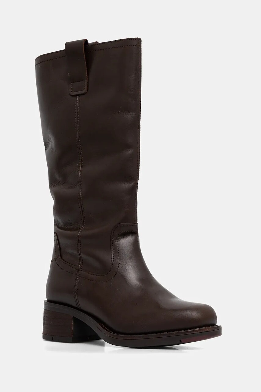 Kožené čižmy Fly London RINT246FLY hnedá farba, na podpätku, P145346001