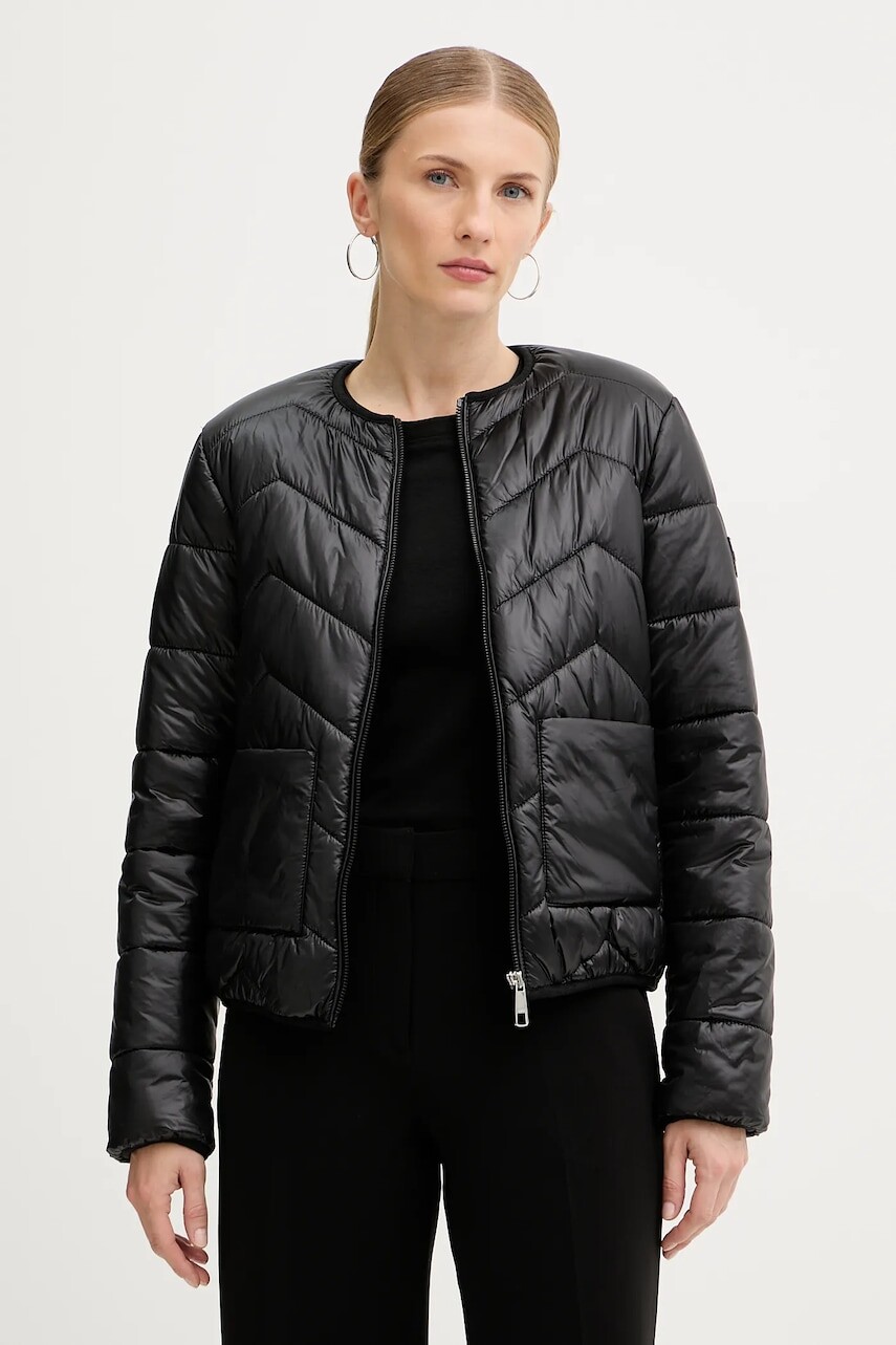 Páperová bunda BOSS Orange čierna farba, prechodná, 50542364