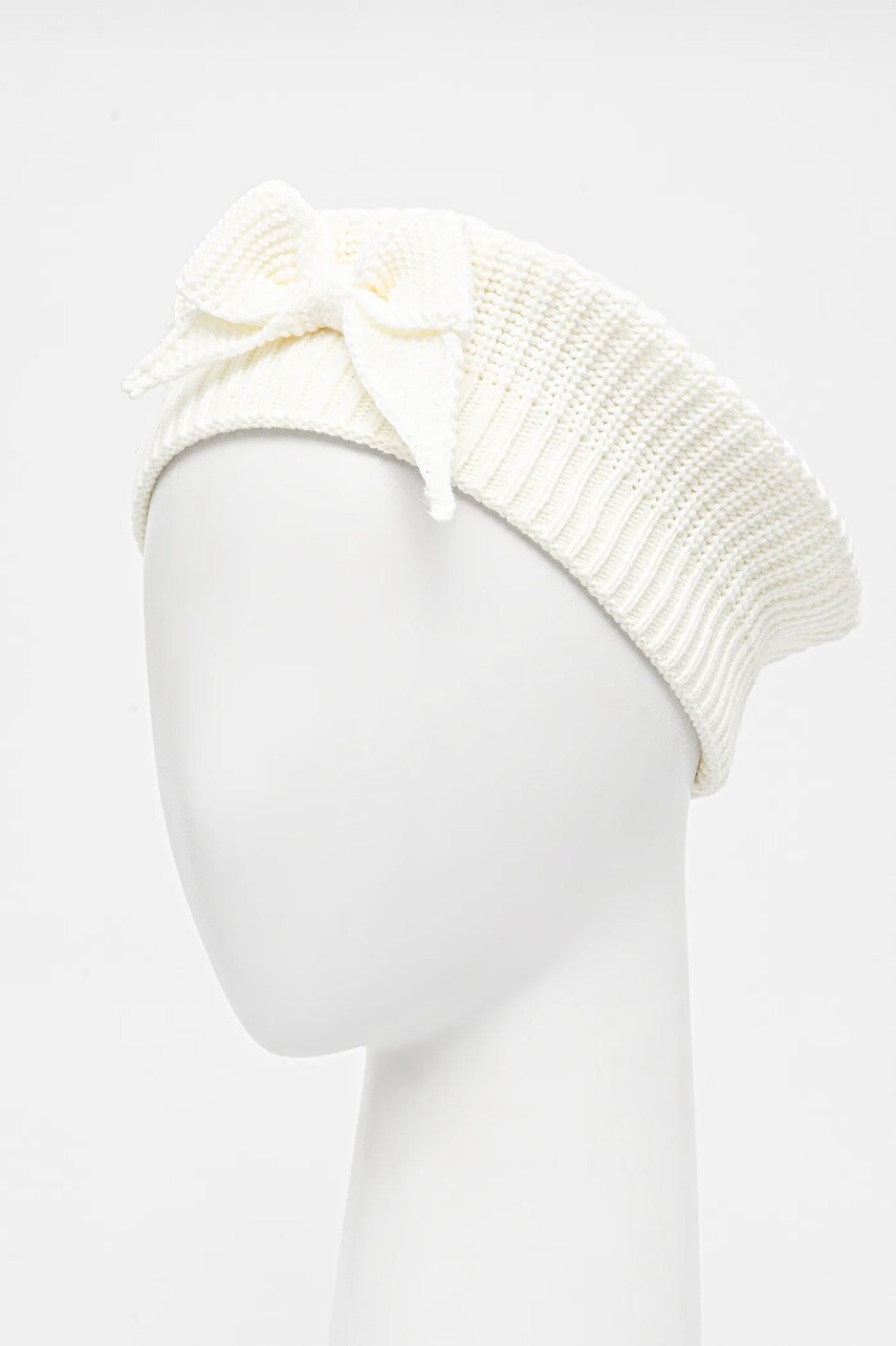 Detská baretka Jamiks béžová farba biela, JZI287